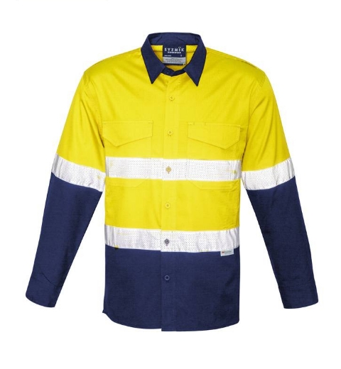 Picture of Syzmik, Mens Rugged Cooling Taped Hi Vis Spliced Shirt